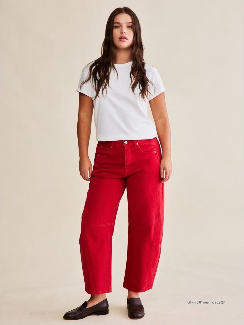 Parke Red Horseshoe Barrel Jeans
